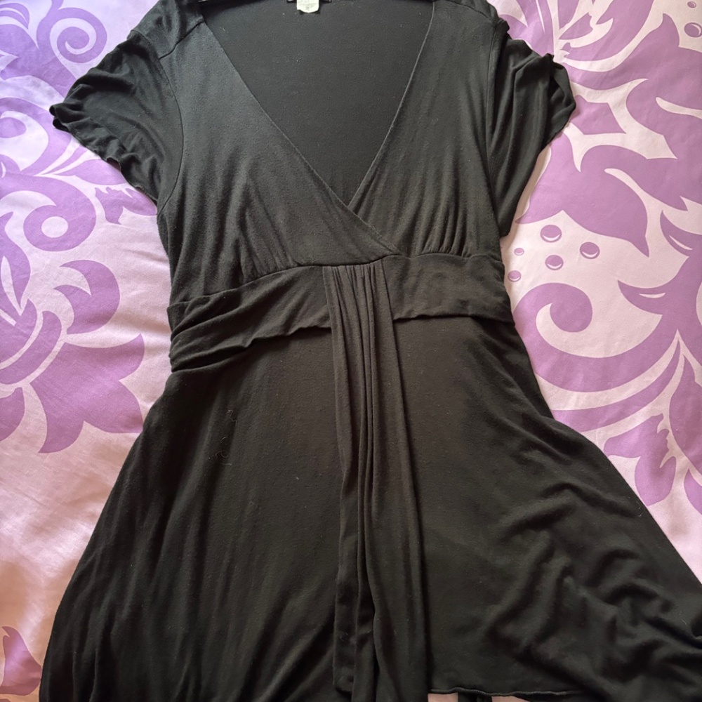 Plus Size ING Soft Black Tie Back Top 2X
